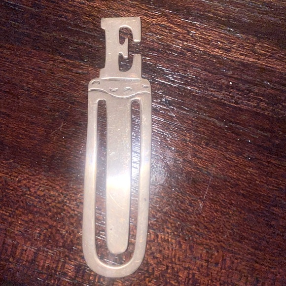 sterling silver monogram paper clip bookmark - Picture 1 of 2